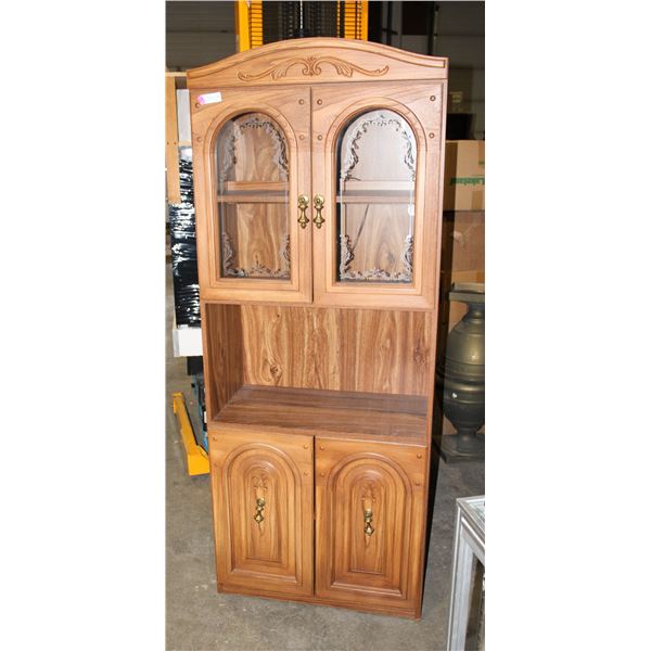 VINTAGE WOOD LOOK GLASS/ WOOD DOOR