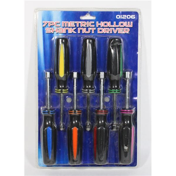 NEW 7PC METRIC HOLLOW SHANK NUT DRIVERS