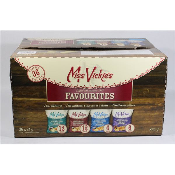 NEW 36PC CASE OF MISS VICKIE'S KETTLE COOKED