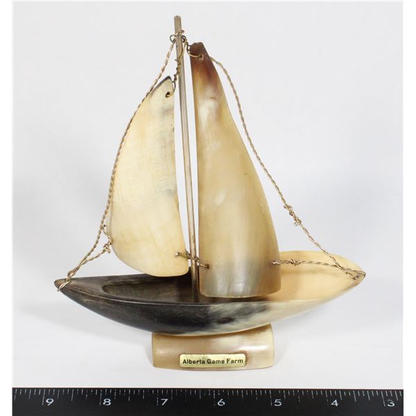 SMALL HAND MADE HORN SHIP