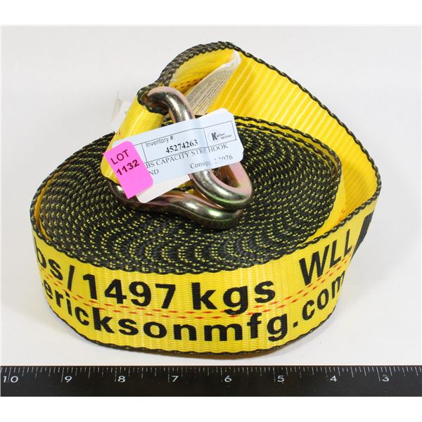 3,300LBS CAPACITY STRAP, HOOK ONE END