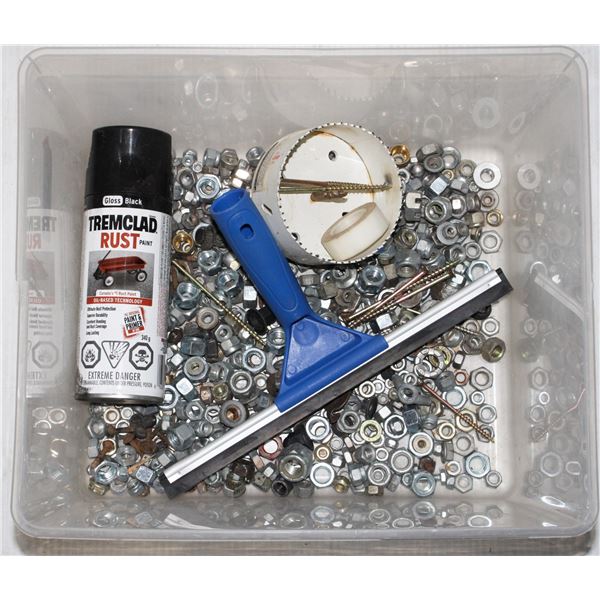 BOX OF ASSORTED NUTS, HANDHELD SQUEEGEE