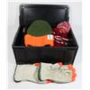 Image 1 : SMALL BLACK TOTE FULL OF WINTER HATS AND WORK