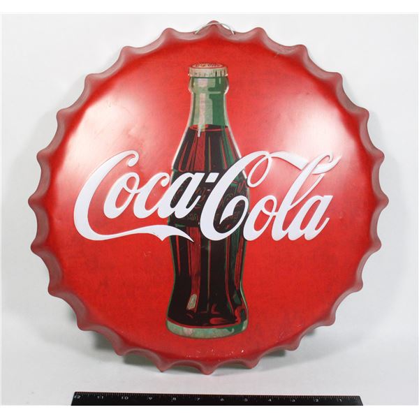 16" DIAMETER COCA COLA METAL WALL ART