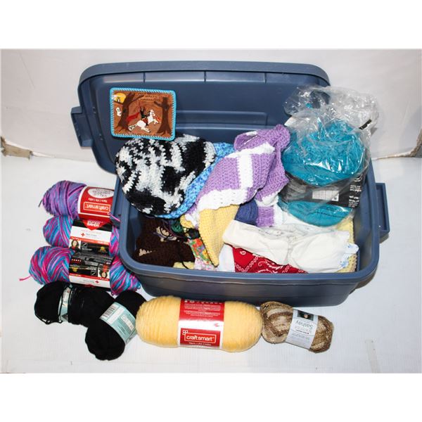 ESTATE TOTE OF YARN AND RELATED ITEMS