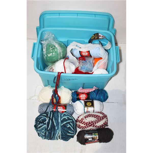 ESTATE TOTE OF YARN AND RELATED ITEMS