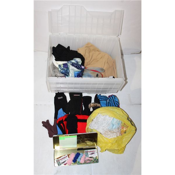 LARGE ESTATE TOTE OF ASSORTED FABRIC