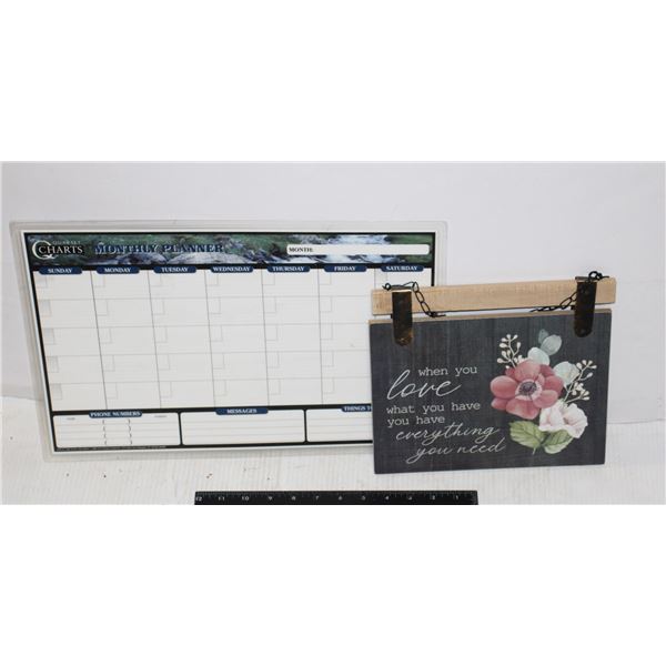 SMALL WOOD WALL ART SOLD WITH DRY ERASE
