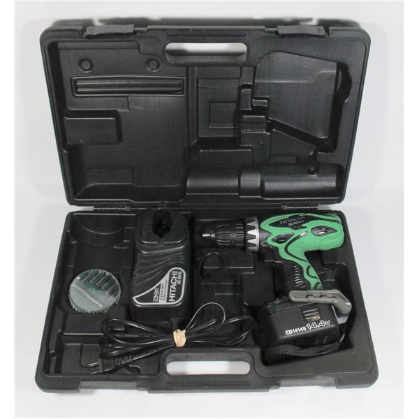 HITACHI 14.4V  CORDLESS DRILL IN CASE WITH