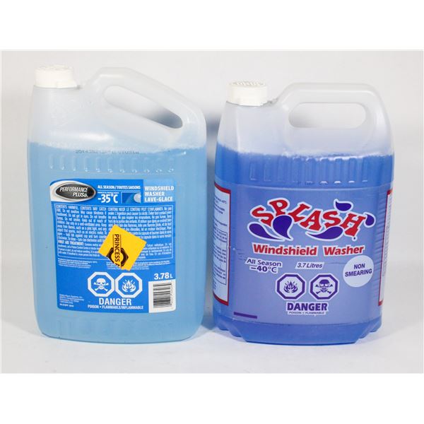 TWO 3.7L JUGS OF WINTER WASHER FLUID