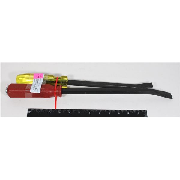 SET OF TWO LONG SCREWDRIVER HANDLE PRY BARS