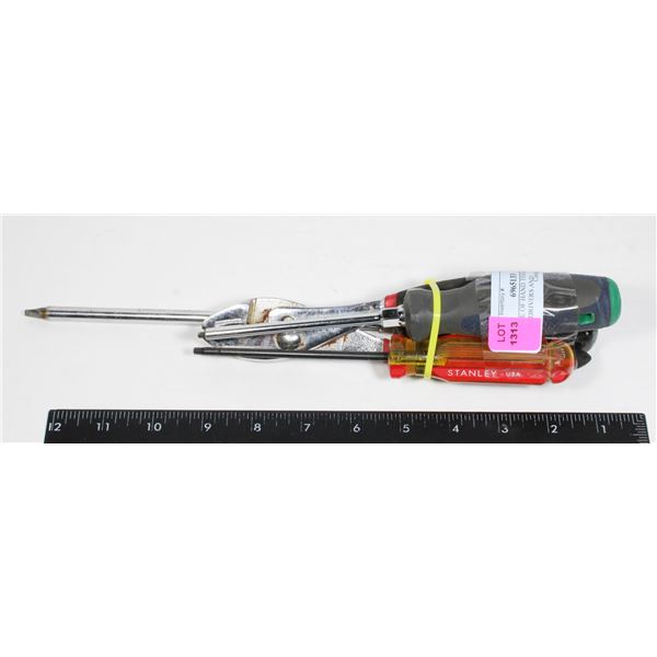 BUNDLE OF HAND TOOLS, 3 SCREWDRIVERS AND