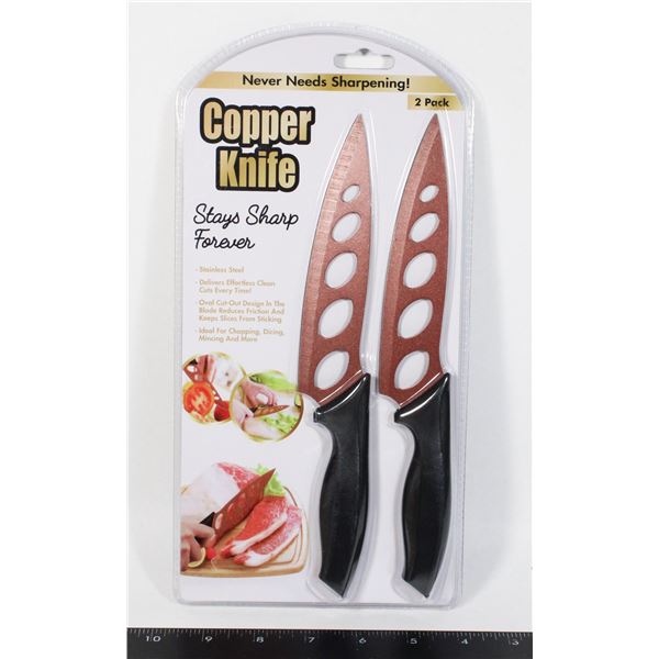 NEW 2PACK COPPER KNIFE SET