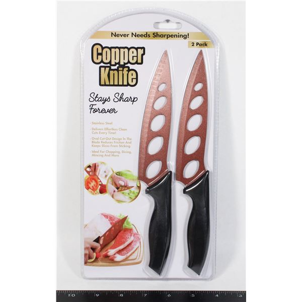 NEW 2PACK COPPER KNIFE SET