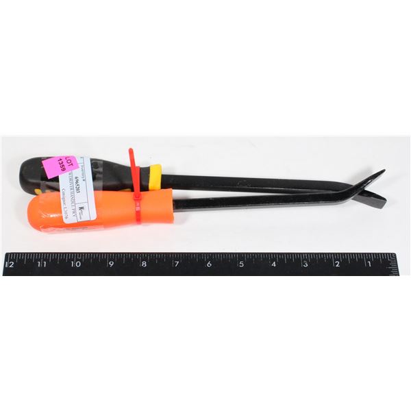 TWO SCREWDRIVER HANDLE PRY BARS