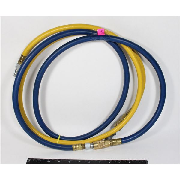TWO AIR COMPRESSOR HOSES (SHORT) FITTINGS