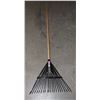 Image 1 : BLACK HEAD WOOD HANDLE LAWN RAKE