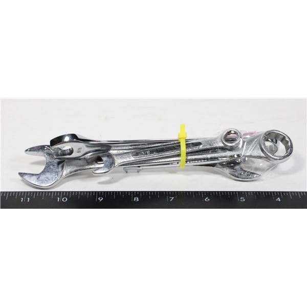 BUNDLE OF WRENCHES. 9/16", 3/8", 17mm, 5/8", 9/32"