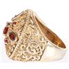 Image 2 : GARNET ORNATE GOLD-TONED STERLING SILVER RING