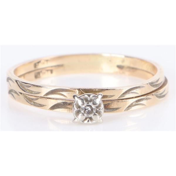 DAINTY 14K YELLOW GOLD DIAMOND ENGAGEMENT RING