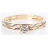 Image 1 : DAINTY 14K YELLOW GOLD DIAMOND ENGAGEMENT RING