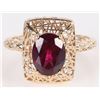 Image 1 : BEAUTIFUL 1CT OVAL GARNET 10K FILIGREE  RING