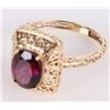 Image 3 : BEAUTIFUL 1CT OVAL GARNET 10K FILIGREE  RING