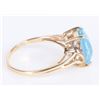 Image 2 : BLUE TOPAZ DIAMOND 10K YELLOW GOLD LADIES RING