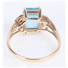Image 3 : BLUE TOPAZ DIAMOND 10K YELLOW GOLD LADIES RING