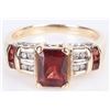 Image 1 : 1.5CT GARNET DIAMOND 10K YELLOW GOLD LADIES RING