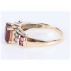 Image 2 : 1.5CT GARNET DIAMOND 10K YELLOW GOLD LADIES RING