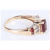 Image 4 : 1.5CT GARNET DIAMOND 10K YELLOW GOLD LADIES RING