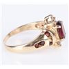 Image 2 : GARNET & DIAMOND 10K YELLOW GOLD LADIES RING