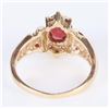 Image 3 : GARNET & DIAMOND 10K YELLOW GOLD LADIES RING