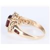 Image 4 : GARNET & DIAMOND 10K YELLOW GOLD LADIES RING