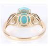 Image 3 : 10K YELLOW GOLD TURQUOISE DIAMOND LADIES RING