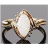 Image 1 : 10K YELLOW GOLD OPAL DIAMOND LADIES RING