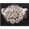 Image 1 : 1.01CTW DIAMOND FLOWER 10K GOLD LADIES RING