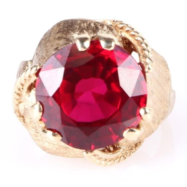 10K YELLOW GOLD 11.5OCT RUBY LADIES RING