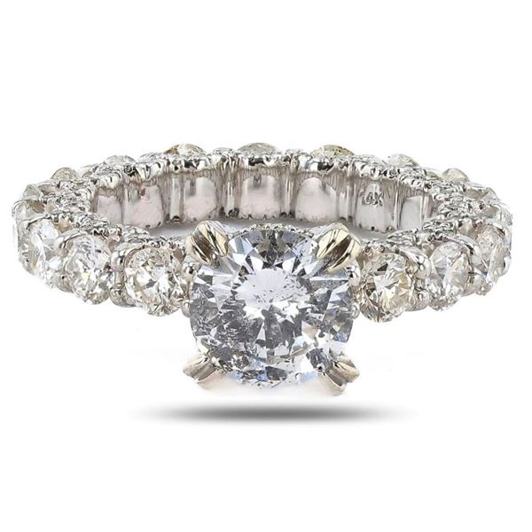 1.58CT I1 CENTER DIAMOND 14K WHITE GOLD RING