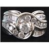 Image 1 : 14K WHITE GOLD DIAMOND LADIES ORNATE RING