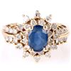 Image 1 : 14K YELLOW GOLD SAPPHIRE DIAMOND LADIES RING
