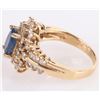 Image 2 : 14K YELLOW GOLD SAPPHIRE DIAMOND LADIES RING