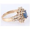 Image 3 : 14K YELLOW GOLD SAPPHIRE DIAMOND LADIES RING