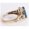 Image 2 : 14K YELLOW GOLD 3CT PEAR SHAPED TOPAZ RING