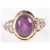 Image 1 : BEAUTIFUL 14K  2CT  OVAL AMETHYST & DIAMOND RING