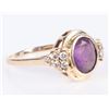 Image 2 : BEAUTIFUL 14K  2CT  OVAL AMETHYST & DIAMOND RING