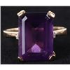 Image 1 : 9.0CT AMETHYST & DIAMOND 14K GOLD LADIES RING