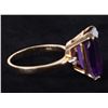 Image 3 : 9.0CT AMETHYST & DIAMOND 14K GOLD LADIES RING