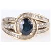 Image 1 : 14K YELLOW GOLD 1CT OVAL SAPPHIRE & DIAMOND RING